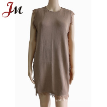 Summer women knitted sweater dress sleeveless O-Neck casual loose pullover dresses free size